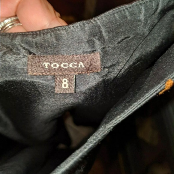 Tocca Silk Flower Trumpet Dress Gown Embroidered - Picture 4 of 9